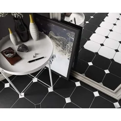 Aelle Carrelage Cabochon sol / mur uni blanc brillant 4,6x4,6 cm TACO OCTAGON BLANCO- Carrelage Sol Pour Wc