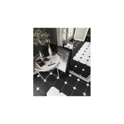 Aelle Carrelage Cabochon sol / mur uni noir 6,7x6,7 cm TACO NEGRO- Carrelage Sol Uni