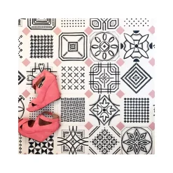 Eiffel art construction Carrelage Sol Uni<Cabochon sol / mur uni rose 4x4 cm VODEVIL TACO DOME PINK (vendu par boite de 100 pièces)