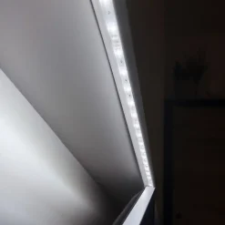 Quest Cache de tringle à rideau  PVC 30x30mm, 2m, installation de la bande lumineuse LED, blanc- Plinthe Pour Sol En Vinyle Et Pvc