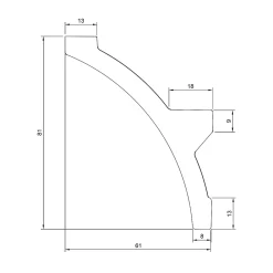 Eternal Parquet Moulure<Cadre de plafond 100 ml avec prédisposition LED 60 x 80 x 2000 mm en polymères - polystructuré