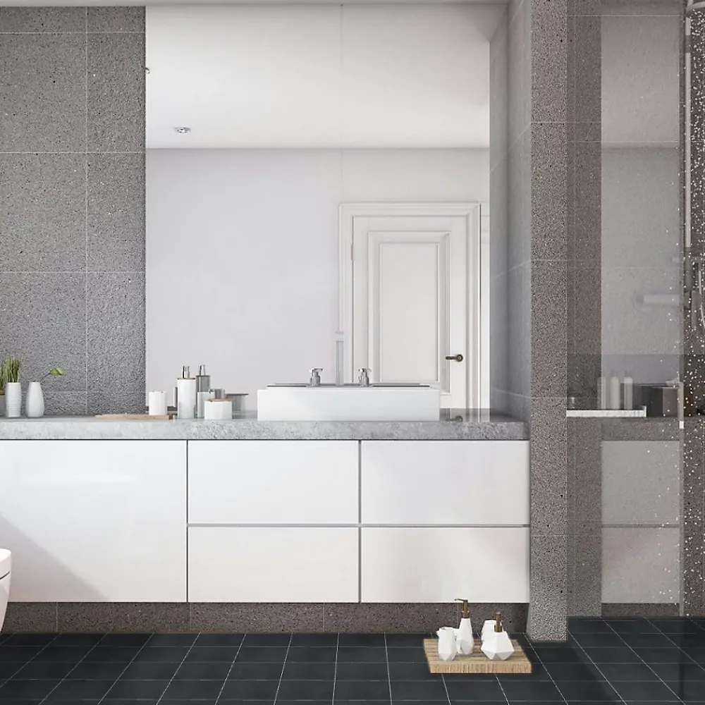 Ro'Ma Nature Carreau de ciment véritable Anthracite 20x20x1,6 cm (lot de 0,48 m²) -- Carrelage Sol Pour Cuisine