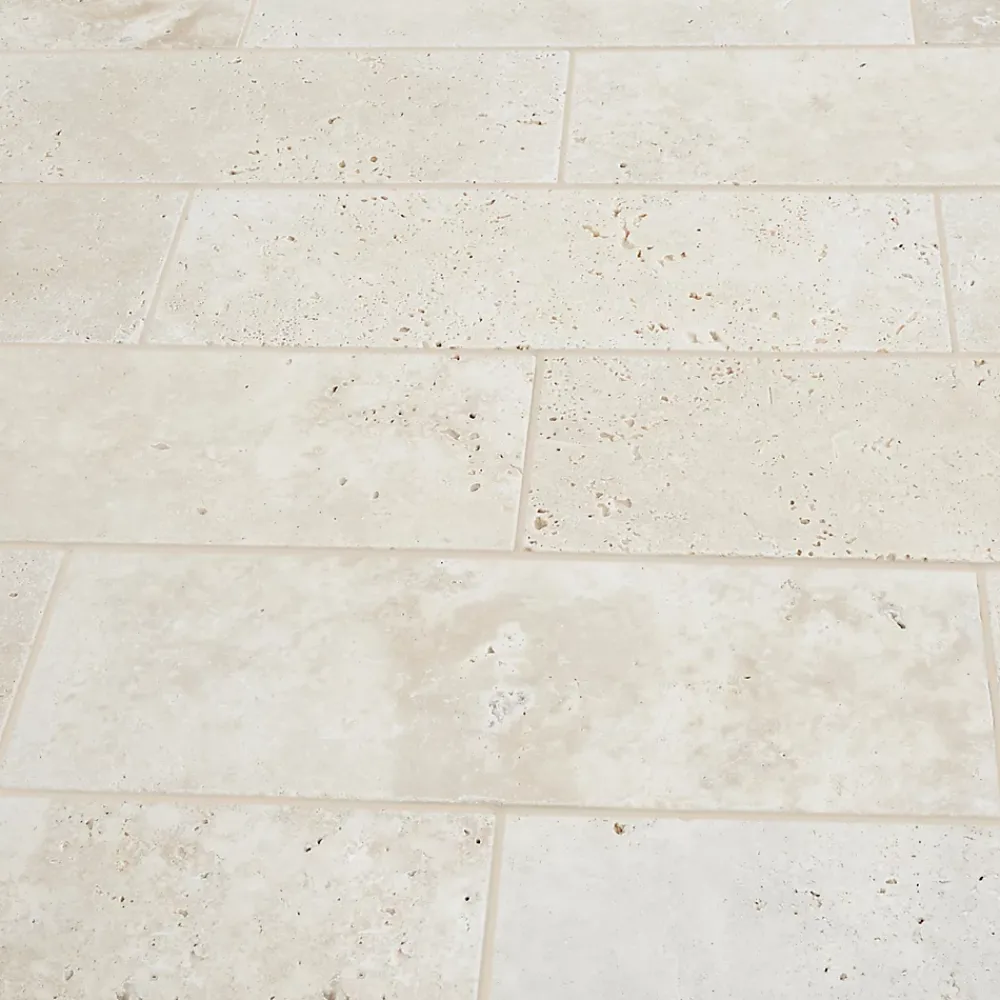 GoodHome Travertin<Carreau en travertin sol et mur L.60 x l.20 cm x ép.10 mm, Travertino
