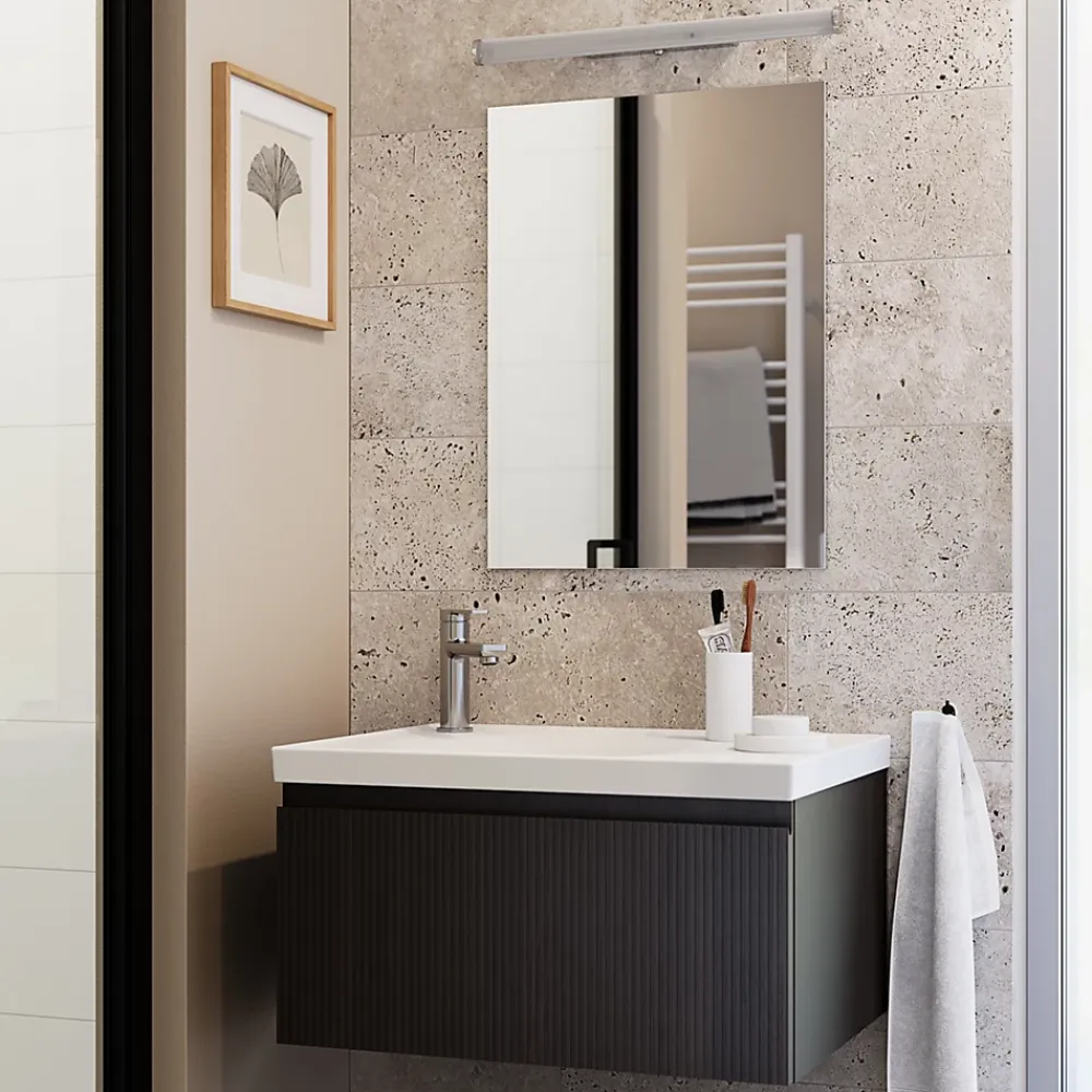 GoodHome Travertin<Carreau en travertin sol et mur L.60 x l.20 cm x ép.10 mm, Travertino