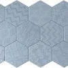 Lux Mosaic Carreau Hexagonal Effet Ciment. Grès Cérame Sol et Mur. Décor Custom Bleu 14x16cm- Carrelage Sol Pour Cuisine|Carrelage Sol Effet Carreaux De Ciment