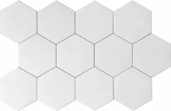 Lux Mosaic Carrelage Sol Pour Cuisine<Carreau Hexagonal Effet Ciment. Grès Cérame Sol et Mur. Custom Blanc 14x16cm