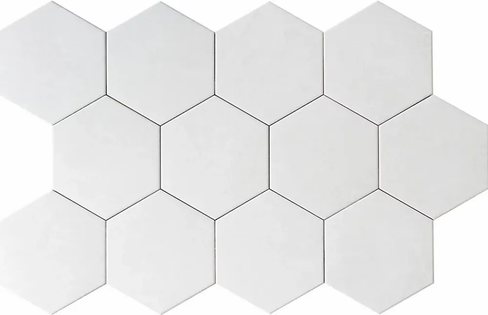 Lux Mosaic Carrelage Sol Pour Cuisine<Carreau Hexagonal Effet Ciment. Grès Cérame Sol et Mur. Custom Blanc 14x16cm