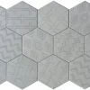 Lux Mosaic Carrelage Sol Effet Carreaux De Ciment<Carreau Hexagonal Effet Ciment. Grès Cérame Sol et Mur. Décor Custom Gris 14x16cm