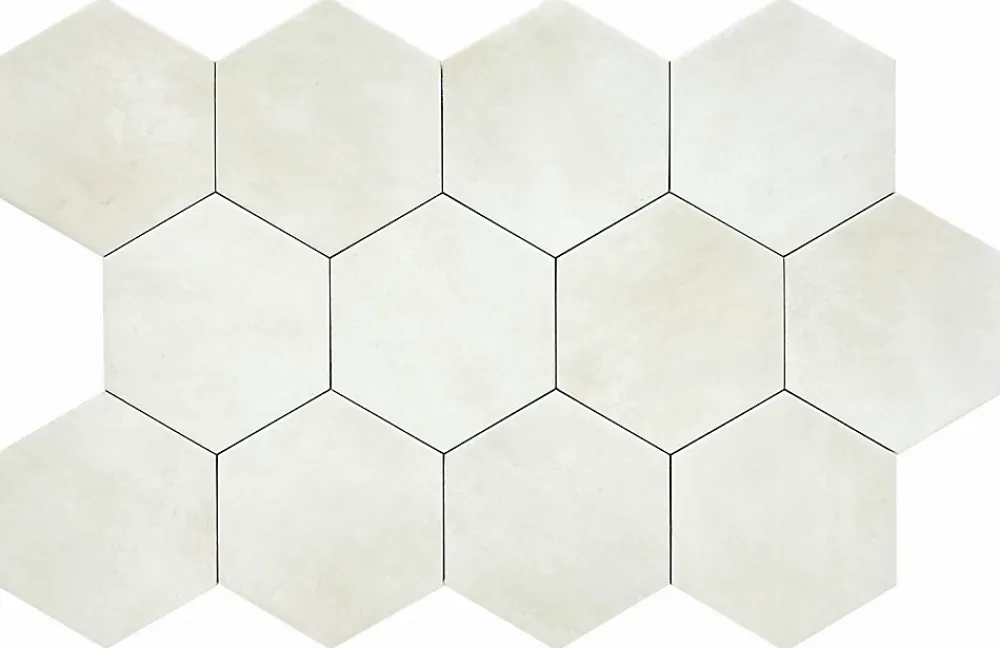Lux Mosaic Carrelage Sol Effet Béton<Carreau Hexagonal en Grès Cérame Effet Ciment. Série Denia Moka 14x16 cm