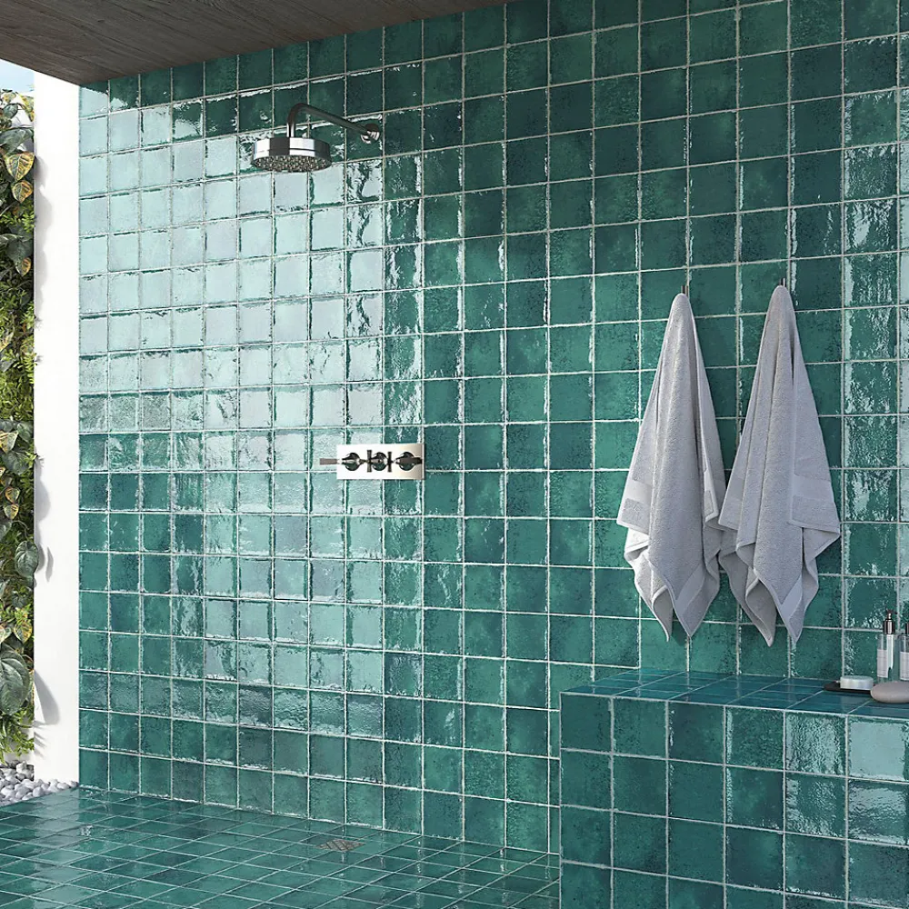 Lux Mosaic Carreau Mural Intérieur/Extérieur Brillant. Nissel Émeraude 12x12 cm- Faïence Pour Douche|Faïence Pour Cuisine