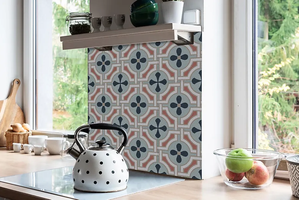 Tulup Carreaux vinyle 30x30 cm Motif fleuri 9 pcs- Dalle Et Lame Pvc