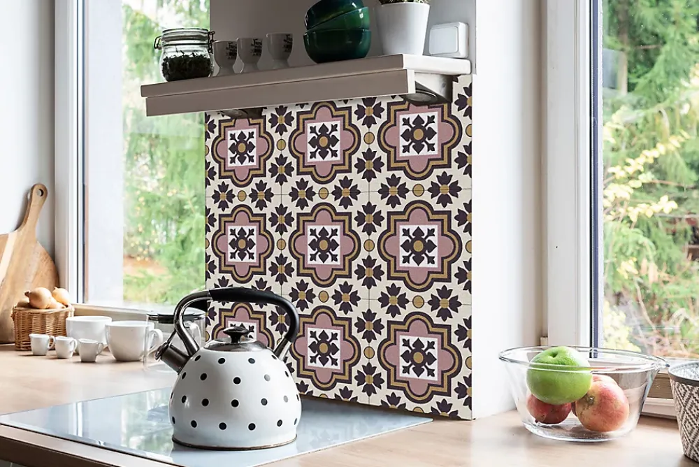Tulup Dalle Et Lame Pvc<Carreaux vinyle 30x30 cm Fleurs arabes 9 pcs