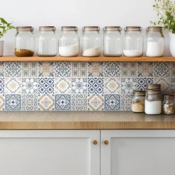 Tulup Carreaux vinyle 30x30 cm Mosaïque ornementale 9 pcs- Dalle Et Lame Pvc