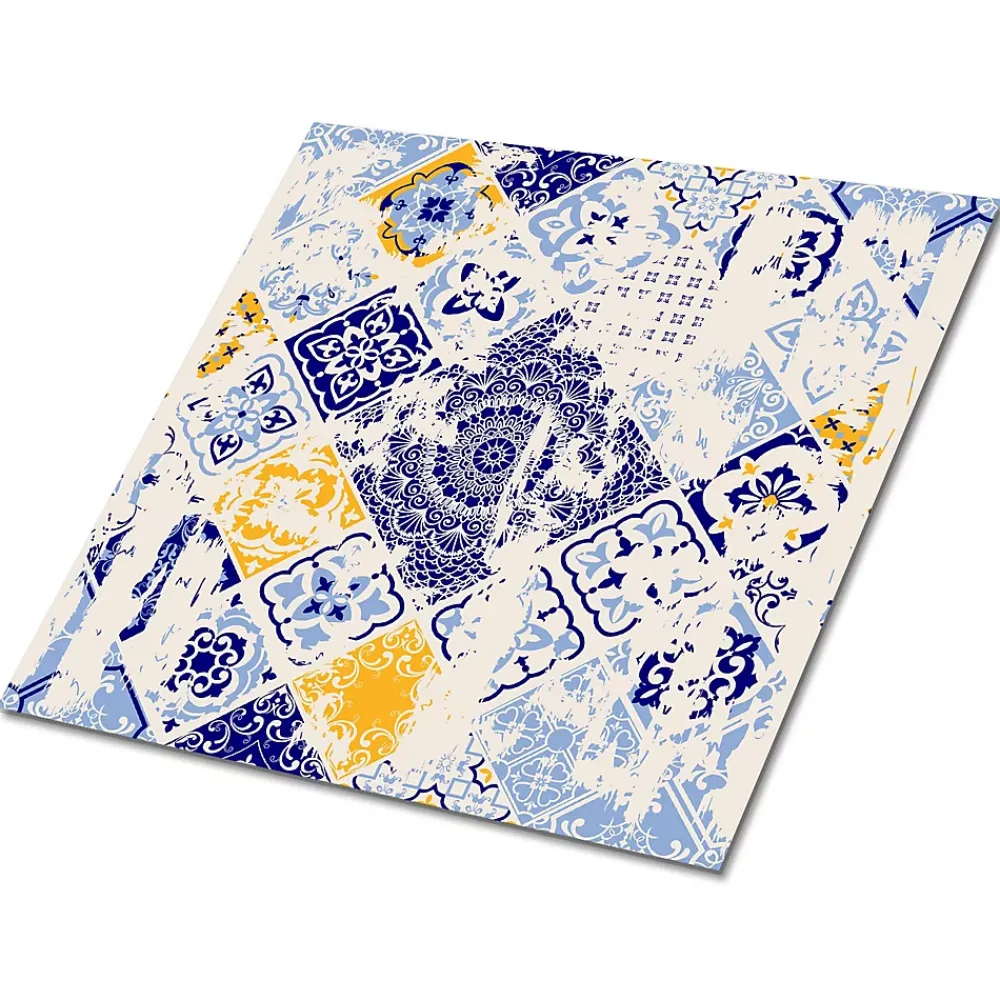 Tulup Dalle Et Lame Pvc<Carreaux vinyle 30x30 cm Azulejos vintage 9 pcs