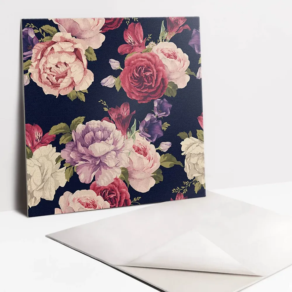 Tulup Carreaux vinyle 30x30 cm Fleurs de roses colorées 9 pcs- Dalle Et Lame Pvc