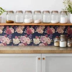 Tulup Carreaux vinyle 30x30 cm Fleurs de roses colorées 9 pcs- Dalle Et Lame Pvc