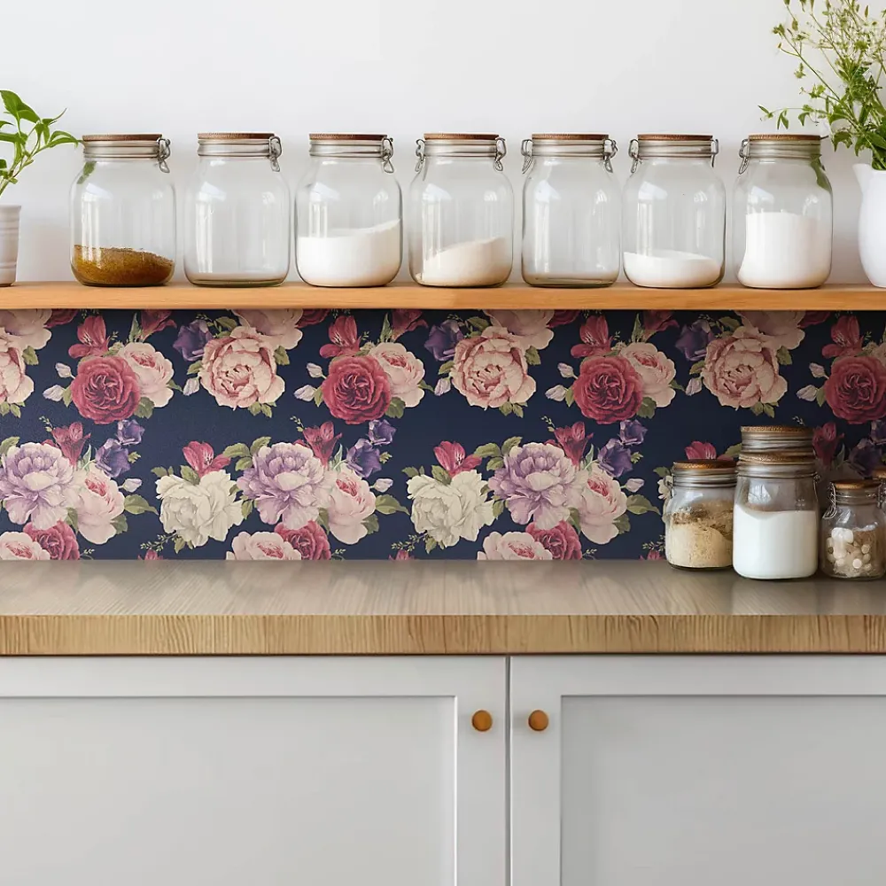 Tulup Carreaux vinyle 30x30 cm Fleurs de roses colorées 9 pcs- Dalle Et Lame Pvc