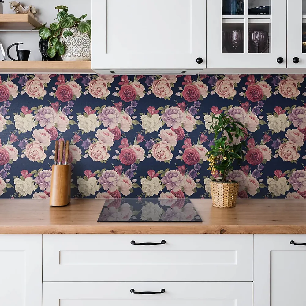 Tulup Carreaux vinyle 30x30 cm Fleurs de roses colorées 9 pcs- Dalle Et Lame Pvc