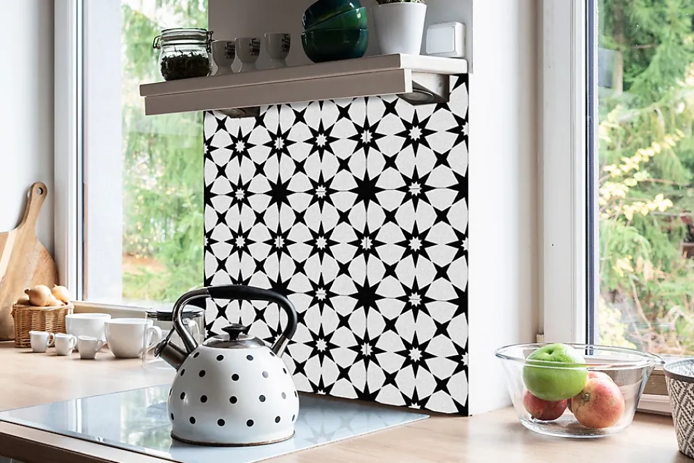 Tulup Carreaux vinyle 30x30 cm Géométrie en étoile 9 pcs- Dalle Et Lame Pvc