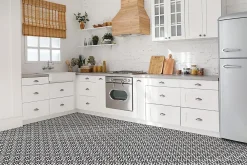 Tulup Carreaux vinyle 30x30 cm Fleur stylisée 9 pcs- Dalle Et Lame Pvc