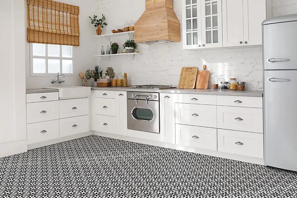Tulup Carreaux vinyle 30x30 cm Fleur stylisée 9 pcs- Dalle Et Lame Pvc