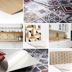 Tulup Dalle Et Lame Pvc<Carreaux vinyle 30x30 cm Marbre clair 9 pcs