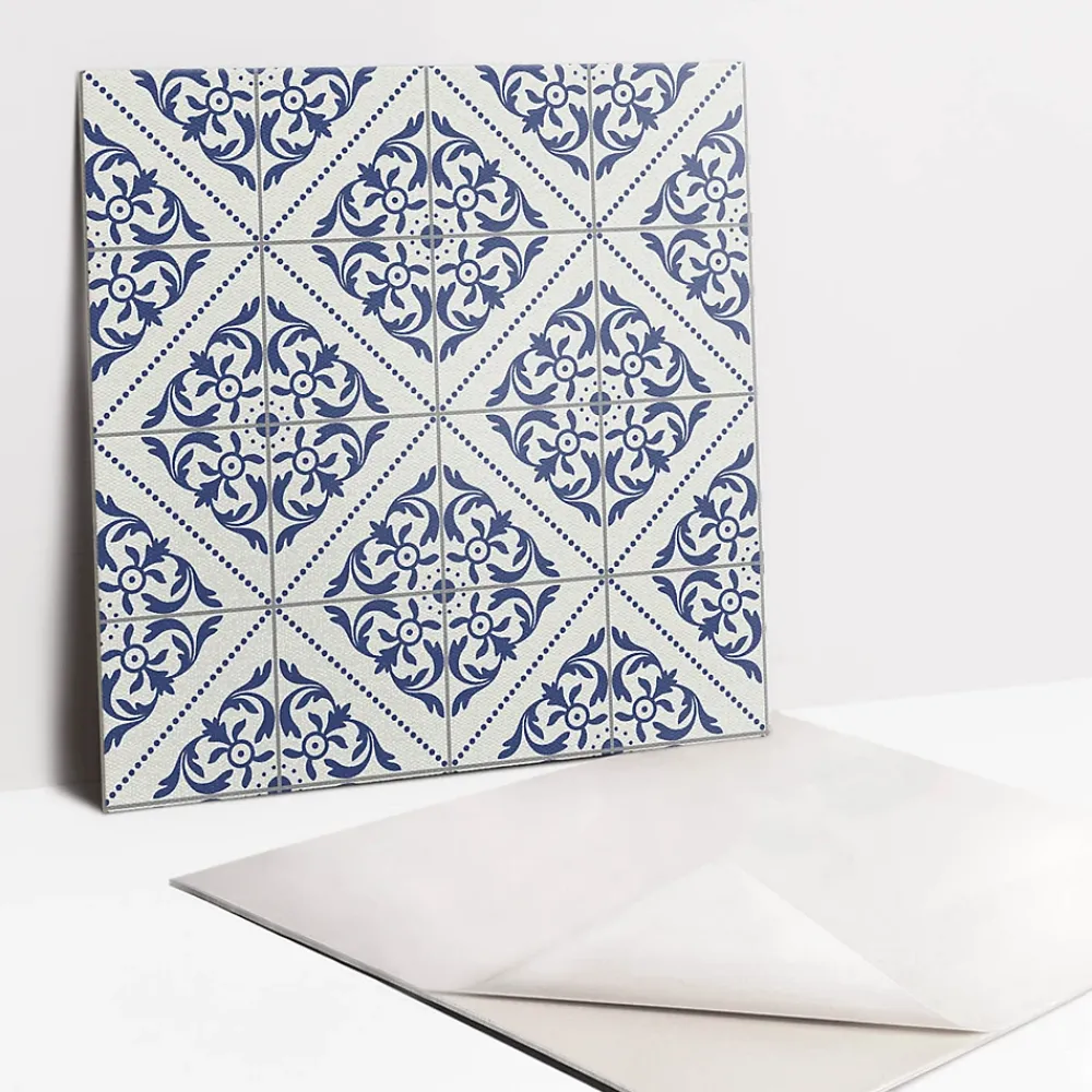 Tulup Dalle Et Lame Pvc<Carreaux vinyle 30x30 cm Carreaux bleus portugais 9 pcs