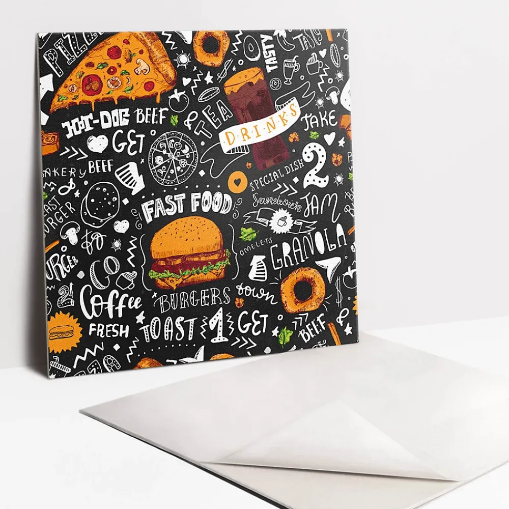 Tulup Carreaux vinyle 30x30 cm Dessin animé de restauration rapide 9 pcs- Dalle Et Lame Pvc