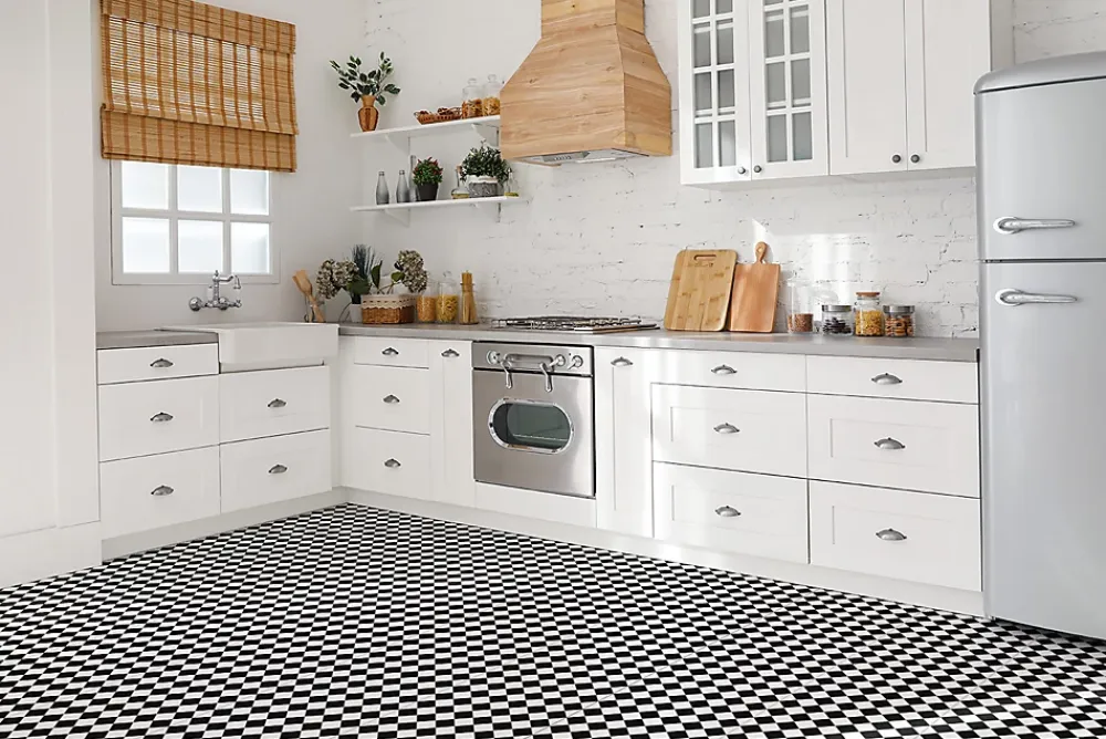 Tulup Carreaux vinyle 30x30 cm Damier incliné 9 pcs- Dalle Et Lame Pvc