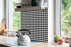 Tulup Carreaux vinyle 30x30 cm Damier incliné 9 pcs- Dalle Et Lame Pvc