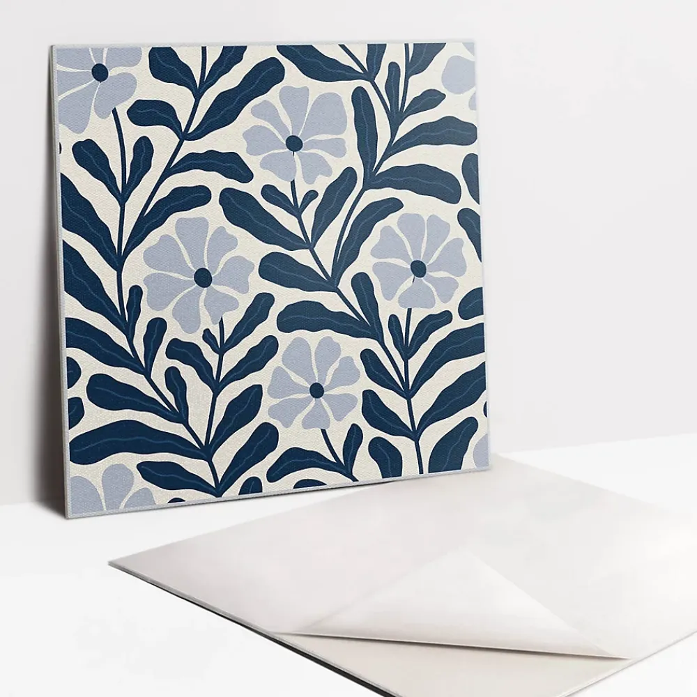 Tulup Dalle Et Lame Pvc<Carreaux vinyle 30x30 cm Fleurs peintes 9 pcs