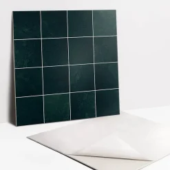 Tulup Carreaux vinyle 30x30 cm Mosaïque vert bouteille 9 pcs- Dalle Et Lame Pvc