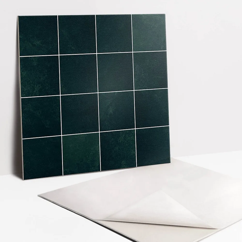 Tulup Carreaux vinyle 30x30 cm Mosaïque vert bouteille 9 pcs- Dalle Et Lame Pvc
