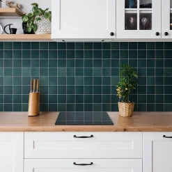 Tulup Carreaux vinyle 30x30 cm Mosaïque vert bouteille 9 pcs- Dalle Et Lame Pvc
