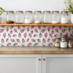 Tulup Dalle Et Lame Pvc<Carreaux vinyle 30x30 cm Fraises roses 9 pcs