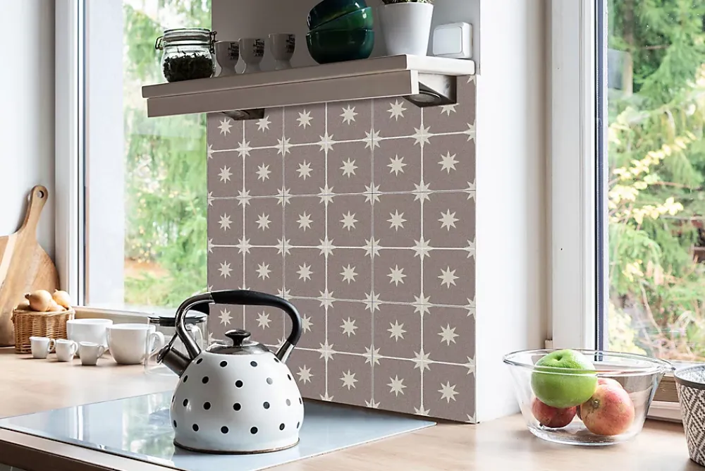 Tulup Carreaux vinyle 30x30 cm Carrés et étoiles 9 pcs- Dalle Et Lame Pvc