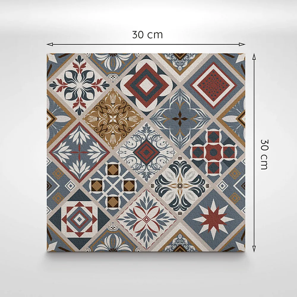 Tulup Carreaux vinyle 30x30 cm Carrés et étoiles 9 pcs- Dalle Et Lame Pvc