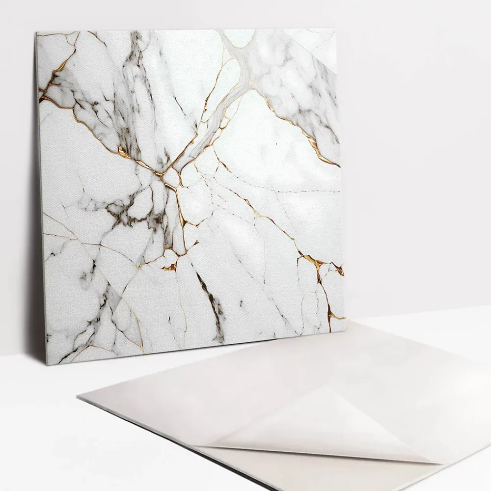Tulup Dalle Et Lame Pvc<Carreaux vinyle 30x30 cm Marbre et or tendance 9 pcs