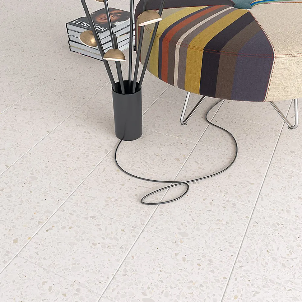 Tinker Carrelage Aspect terrazzo Straci blanc louiso 20x20 cm- Carrelage Sol Effet Terrazzo|Carrelage Sol Pour Cuisine