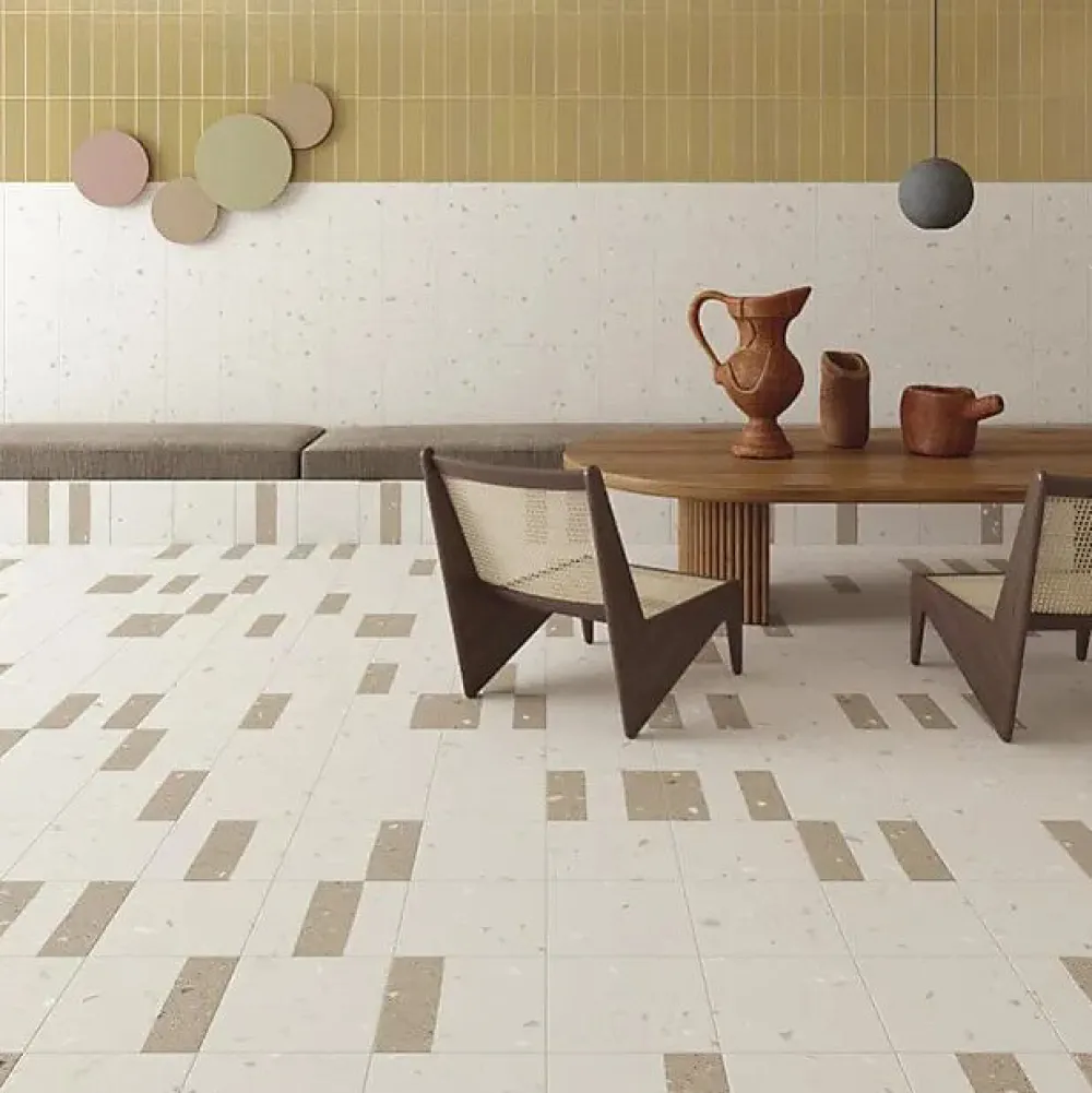 Tinker Carrelage Aspect terrazzo Aroma orange grain 20x20 cm- Carrelage Sol Effet Terrazzo