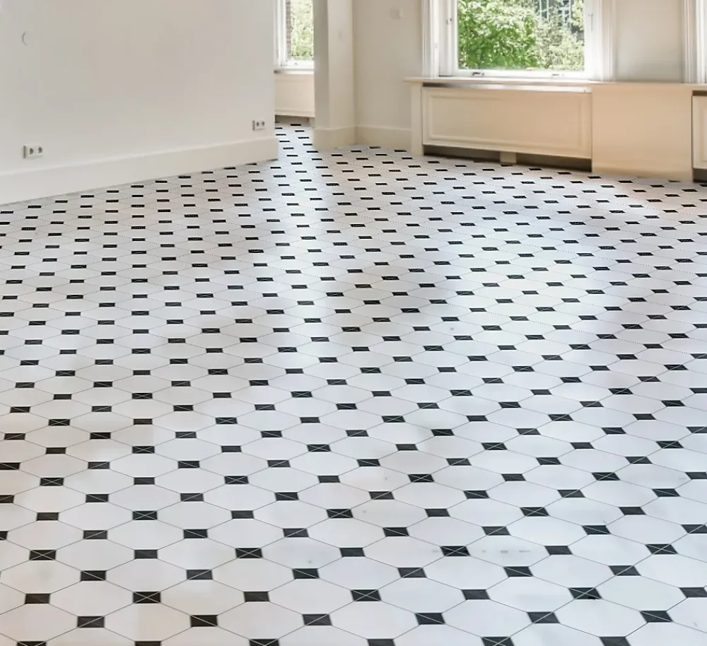 Concept Mosaïque Carrelage Sol Effet Carreaux De Ciment|Carrelage Sol Pour Cuisine<carrelage cabochon CHIC BLACK 33x33cm imitation carreaux ciment