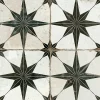 Concept Mosaïque Carrelage carreaux de ciment FS STAR N 45x45 Etoile noire et blanche- Carrelage Sol Effet Carreaux De Ciment