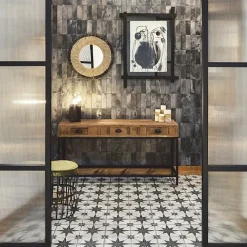 Concept Mosaïque Carrelage carreaux de ciment FS STAR N 45x45 Etoile noire et blanche- Carrelage Sol Effet Carreaux De Ciment