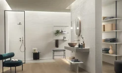 Ro'Ma Carrelage Carrelage 3D Blanc Soft 120x50x0,85 cm Mat Trinella - Mur intérieur (vendu par carton de 1,8 m²) -- Carrelage Mural Uni