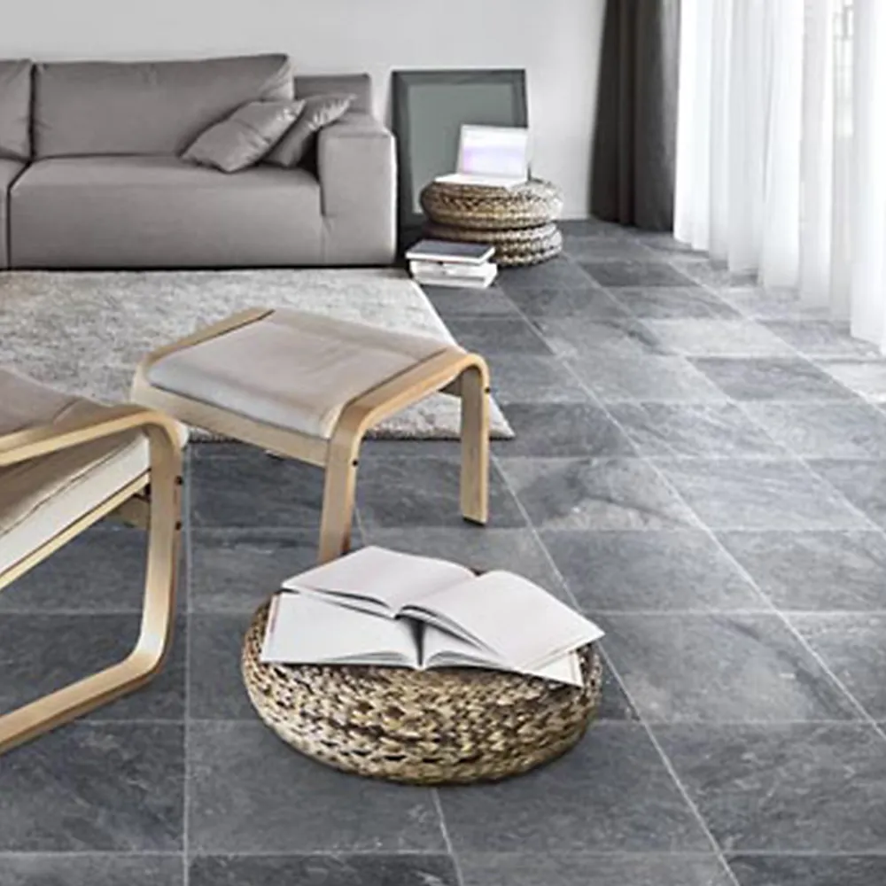 Carrelage Signature carrelage de Marbre Vieilli Gris Fonce Manosque 40.6X40.6X1.2 cm - vendu par boite de 1 m2 soit 6 carreaux -- Carrelage Sol Uni