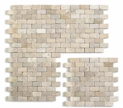 Pegane Carrelage de mosaïque (Boite de 1m²) / Plaque mosaïque mur et sol en marbre naturel coloris beige mat - 30 x 30 cm- Mosaïque Pour Douche|Mosaïque Pour Pièce À Vivre