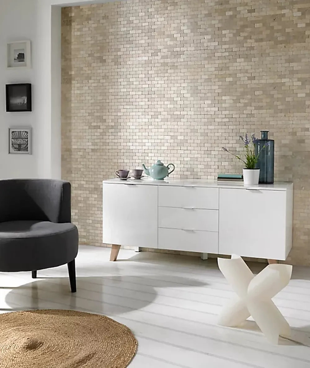Pegane Carrelage de mosaïque (Boite de 1m²) / Plaque mosaïque mur et sol en marbre naturel coloris beige mat - 30 x 30 cm- Mosaïque Pour Douche|Mosaïque Pour Pièce À Vivre