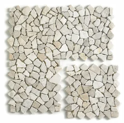 Pegane Mosaïque Pour Salle De Bains|Mosaïque Pour Douche<Carrelage de mosaïque (Boite de 1m²)/ Plaque mosaïque mur et sol en marbre naturel coloris blanc - 30 x 30 cm