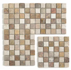 Pegane Carrelage de mosaïque/Plaque mosaïque mur et sol en marbre naturel multicolore - 30 x 30 cm- Mosaïque Pour Douche|Mosaïque Pour Pièce À Vivre