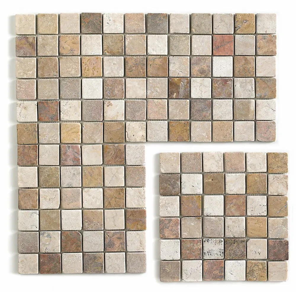Pegane Carrelage de mosaïque/Plaque mosaïque mur et sol en marbre naturel multicolore - 30 x 30 cm- Mosaïque Pour Douche|Mosaïque Pour Pièce À Vivre